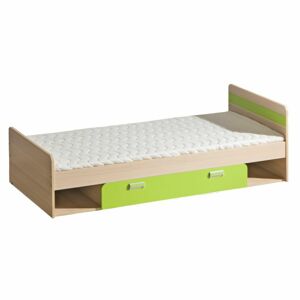 TEMPO KONDELA Ego L13 80 jednolôžková posteľ s roštom a matracom jaseň / zelená