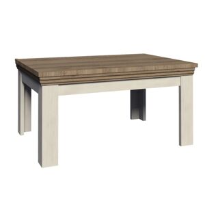 TEMPO KONDELA Royal ST rozkladací jedálenský stôl biela sosna nordická / dub divoký