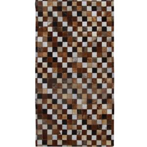 TEMPO KONDELA Typ 3 kožený koberec 80x144 cm vzor patchwork