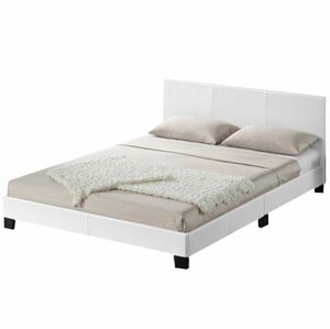 TEMPO KONDELA Daneta 160 čalúnená manželská posteľ s roštom biela / čierna
