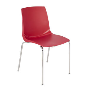 NABBI Adon stohovateľná stolička červená / chróm
