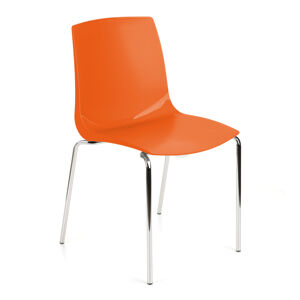 NABBI Adon stohovateľná stolička oranžová / chróm