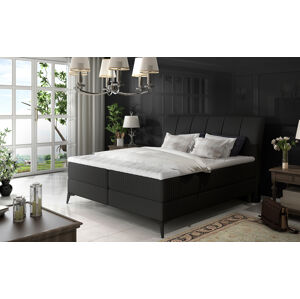 NABBI Altama 140 čalúnená manželská posteľ s úložným priestorom čierna (Soft 11)