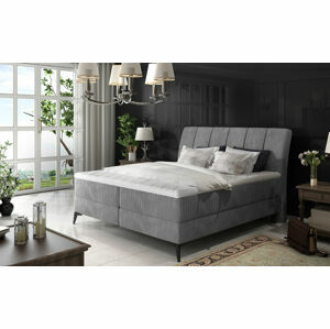 NABBI Altama 160 čalúnená manželská posteľ s úložným priestorom sivá (Jasmine 90)