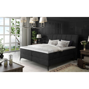 NABBI Altama 180 čalúnená manželská posteľ s úložným priestorom čierna (Ontario 100)