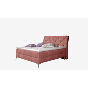 NABBI Amika 140 čalúnená manželská posteľ s úložným priestorom ružová (Kronos 29)