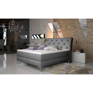 NABBI Amika 160 čalúnená manželská posteľ s úložným priestorom sivá