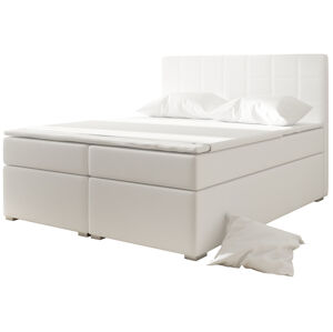 NABBI Anzia 140 čalúnená manželská posteľ s úložným priestorom biela