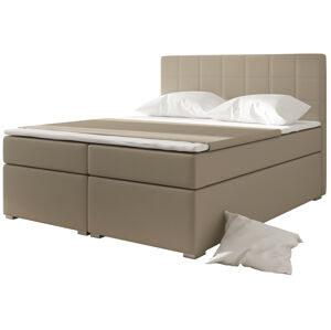 NABBI Anzia 180 čalúnená manželská posteľ s úložným priestorom béžová