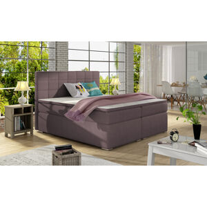 NABBI Anzia 180 čalúnená manželská posteľ s úložným priestorom fialová