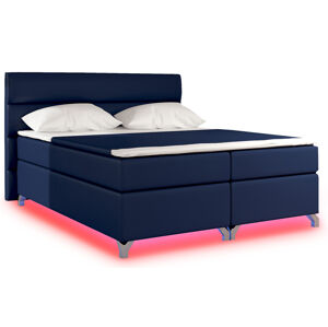 NABBI Avellino 140 čalúnená manželská posteľ s úložným priestorom modrá