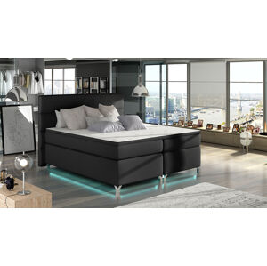 NABBI Avellino 180 čalúnená manželská posteľ s úložným priestorom čierna (Soft 11)