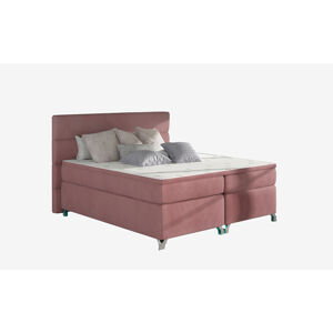 NABBI Avellino 180 čalúnená manželská posteľ s úložným priestorom ružová