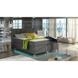 NABBI Barino 140 čalúnená manželská posteľ s úložným priestorom sivá (Soft 29)
