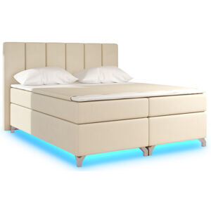 NABBI Barino 160 čalúnená manželská posteľ s úložným priestorom béžová (Soft 33)