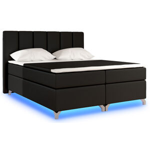 NABBI Barino 160 čalúnená manželská posteľ s úložným priestorom čierna (Soft 11)