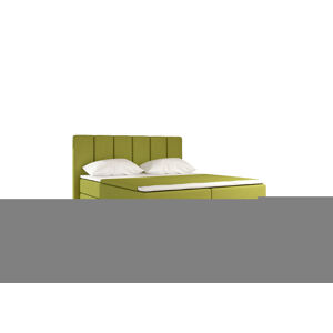 NABBI Barino 160 čalúnená manželská posteľ s úložným priestorom zelená