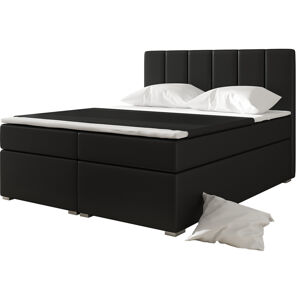 NABBI Barmo 140 čalúnená manželská posteľ s úložným priestorom čierna (Soft 11)