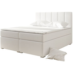 NABBI Barmo 180 čalúnená manželská posteľ s úložným priestorom biela