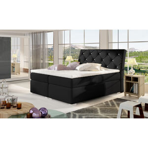 NABBI Beneto 160 čalúnená manželská posteľ s úložným priestorom čierna (Soft 11)