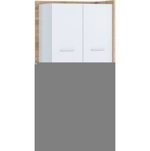 MEBLOCROSS Box Box-10 2D šatníková skriňa sonoma svetlá / biela / čierna