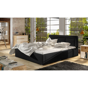 NABBI Branco 140 čalúnená manželská posteľ s roštom čierna