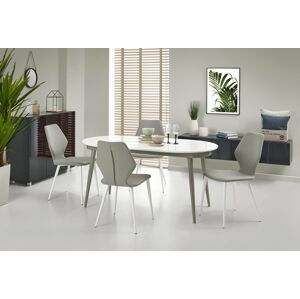 HALMAR Crispin rozkladací jedálenský stôl biely lesk / sivá