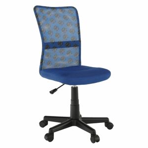 KONDELA Gofy detská stolička na kolieskach modrá / vzor / čierna