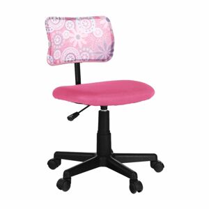 TEMPO KONDELA Percy detská stolička na kolieskach ružová / vzor / čierna