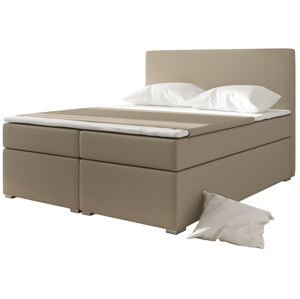NABBI Diana 140 čalúnená manželská posteľ s úložným priestorom béžová