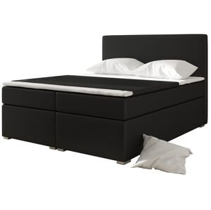 NABBI Diana 140 čalúnená manželská posteľ s úložným priestorom čierna (Soft 11)