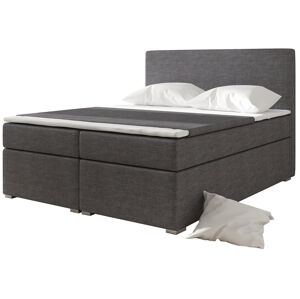 NABBI Diana 160 čalúnená manželská posteľ s úložným priestorom sivá