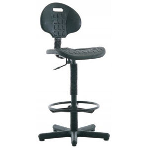 NABBI 06-3079 vysoká dielenská stolička s opierkou na nohy čierna