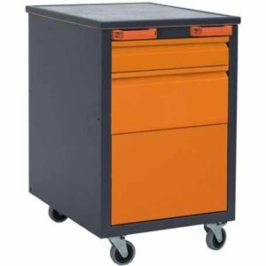 NABBI E1 mobilný kontajner k pracovnému stolu na kolieskach grafit / oranžová