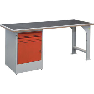 NABBI EFSS03MG/X2 pracovný stôl svetlosivá / červená