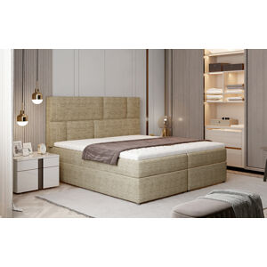 NABBI Ferine 145 čalúnená manželská posteľ s úložným priestorom cappuccino