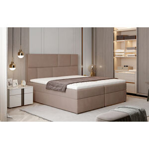 NABBI Ferine 185 čalúnená manželská posteľ s úložným priestorom hnedá