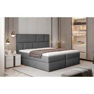 NABBI Ferine 185 čalúnená manželská posteľ s úložným priestorom sivá (Sawana 05)