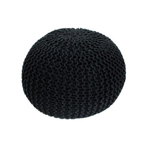 TEMPO KONDELA Gobi Typ 2 pletená taburetka čierna