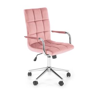 HALMAR Gonzo 4 kancelárska stolička ružová (Velvet) / chróm