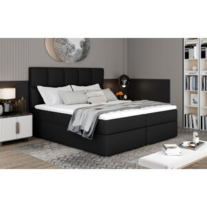 NABBI Grosio 145 čalúnená manželská posteľ s úložným priestorom čierna (Soft 11)