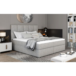 NABBI Grosio 145 čalúnená manželská posteľ s úložným priestorom sivá (Berlin 01)