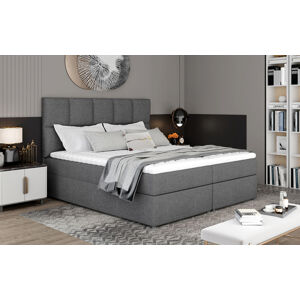 NABBI Grosio 165 čalúnená manželská posteľ s úložným priestorom sivá (Sawana 05)