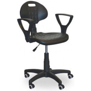 NABBI GTP dielenská stolička na kolieskach s lakťovou opierkou čierna