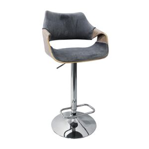 HALMAR H-98 barová stolička sivá / dub jasný / chróm