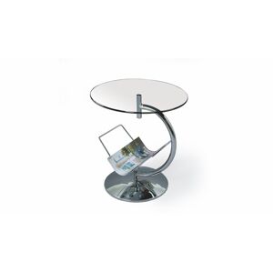 HALMAR Alma sklenený konferenčný stolík priehľadná / chróm