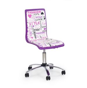 HALMAR Fun 7 detská stolička na kolieskach fialová / vzor