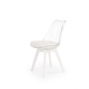 HALMAR K245 jedálenská stolička biela / priehľadná