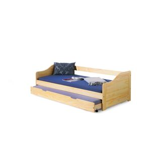 Drevená rozkladacia posteľ s prístelkou Laura 90 - borovica