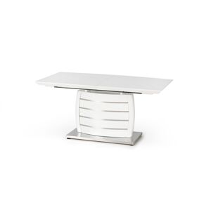 HALMAR Onyx rozkladací jedálenský stôl biely lesk / nerezová